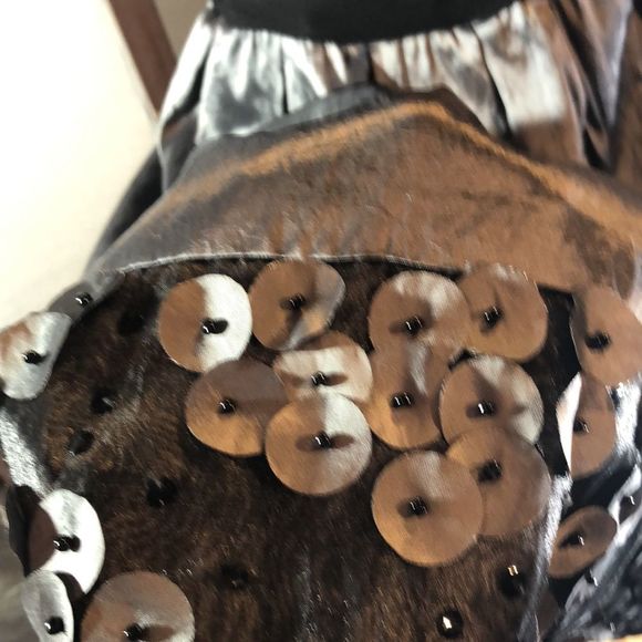 S.L. Fashions Black & Silver Evening Cocktail Party Surplice Dress 10 - Picture 7 of 16